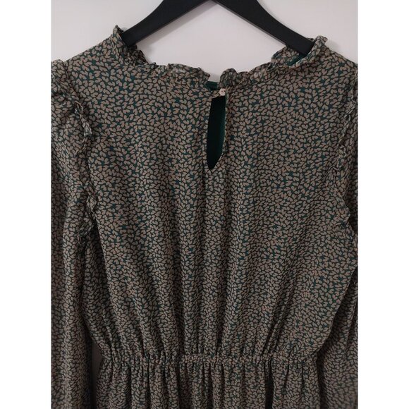 &Merci Ruffle Neck Long Sleeve Pocket Dress All Over Print Sz M - Picture 4 of 15